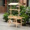 Large Wooden 3 Tier Rolling Table Cart with 2 Wheels for Home Decor Modern Wagon with Shelves for Display Rack, Coffee Station, Food Stand, Beverage Bar, and Tea Stall